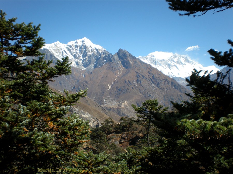 Mt Everest to the right.