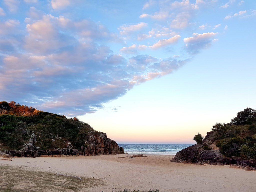 A photo of Little Bay at sunset